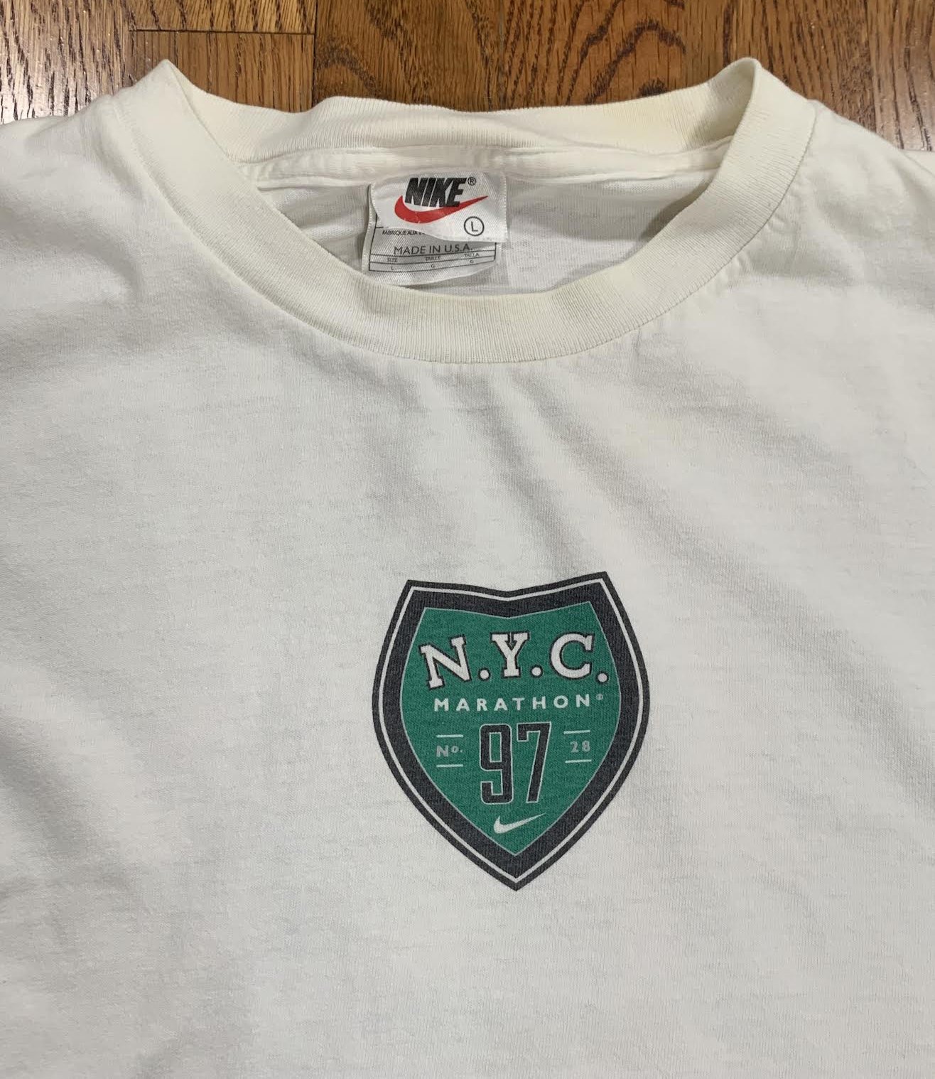 Vintage Nike NYC Marathon '97 Long Sleeve T Shirt (Size L) — Roots